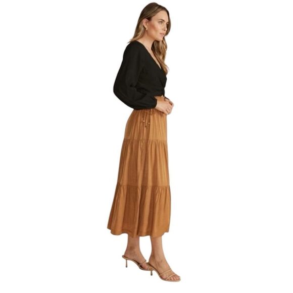 NWT MINKPINK ‘Harper’ Twist Front Long Sleeve Blouse in Black Size XL - Picture 3 of 11